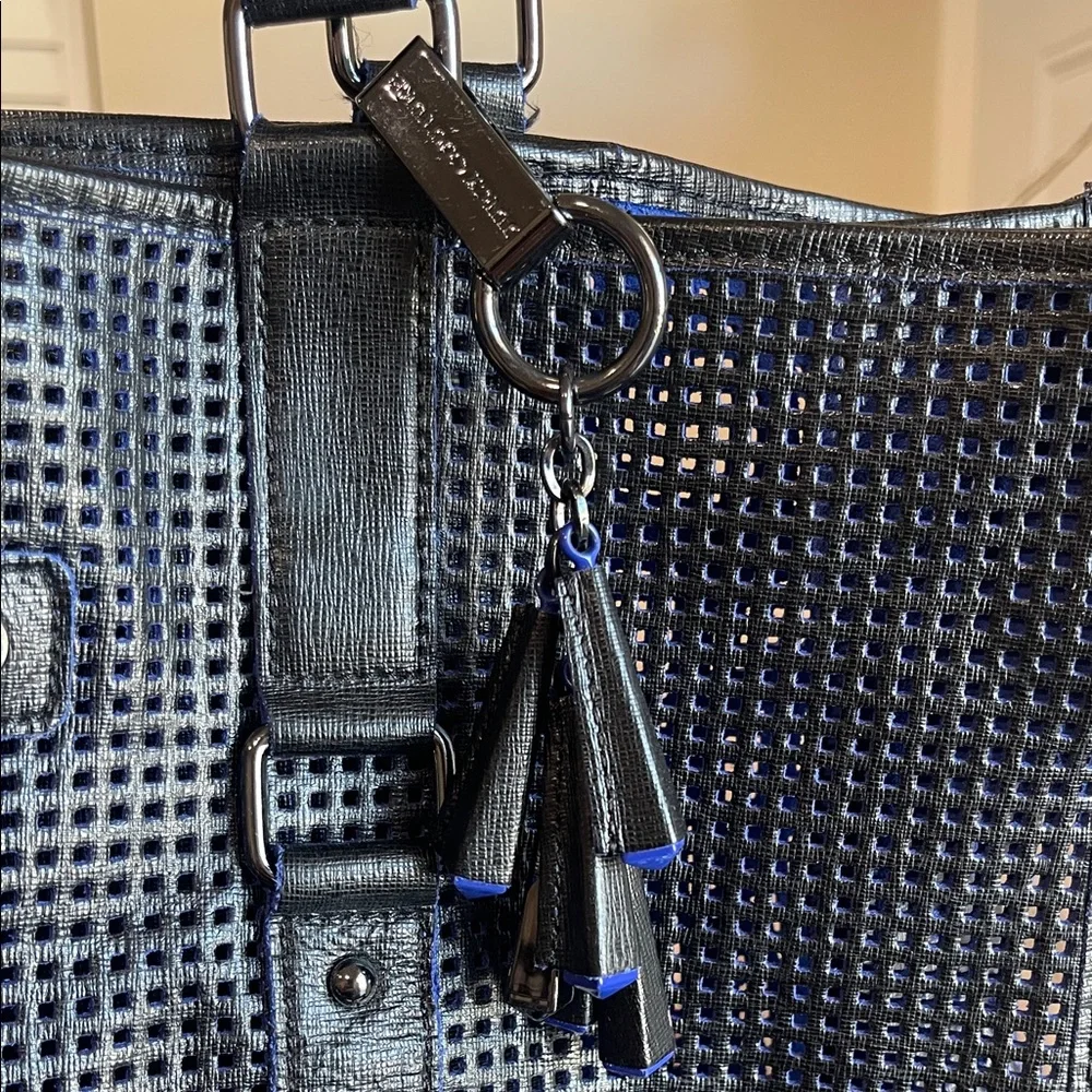 Juicy Couture Black Perforated Leather Tote